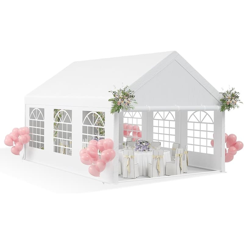 Party Tent Heavy Duty, Outdoor Wedding Tent Event Shelter with Carry Bags - 13 X 20FT