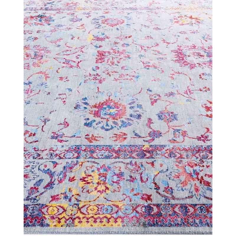 Ikat One-of-a-Kind Hand-Knotted Area Rug, Gray - 8' 3" x 10' 4"
