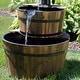 preview thumbnail 6 of 9, Rustic 2-Tier Wood Barrel w/ Pump Outdoor Water Fountain - 34-Inch