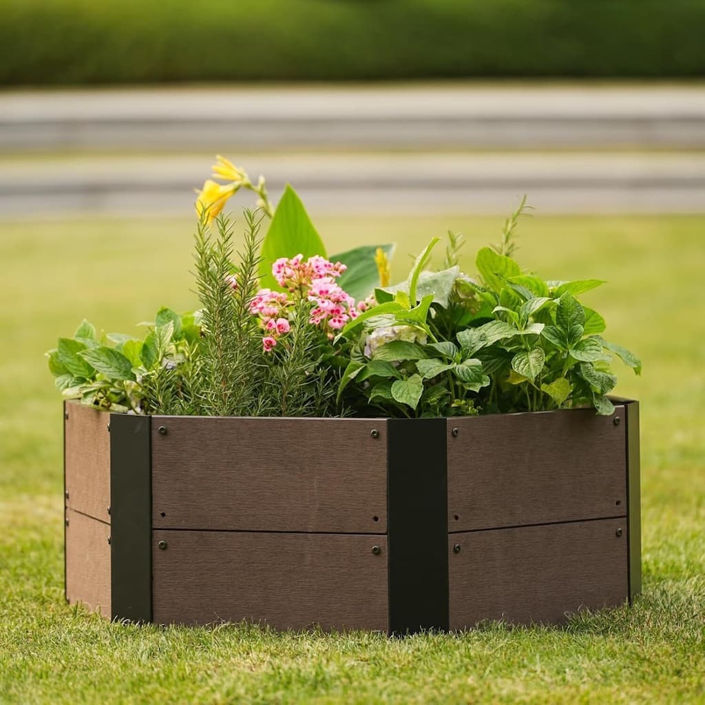 31.5"X31.5"X11.8" Hexagon Wood Raised Garden Bed, Outdoor Planter Box