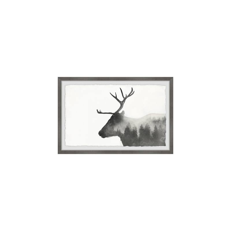 Reindeer Wall Art Print Framed, French Country Canvas Painting, Living Room Decor, Home Wall Hanging 12x8