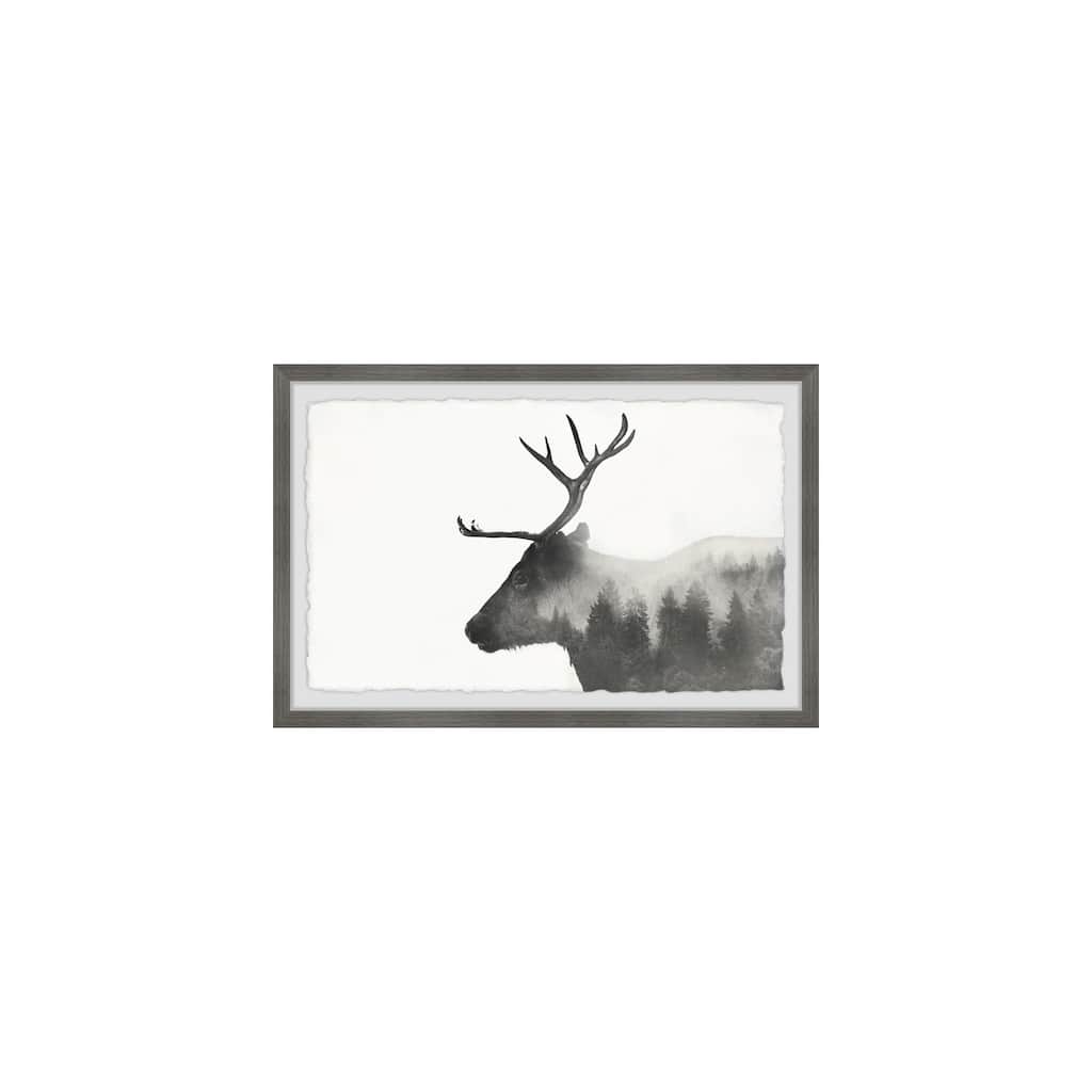 Reindeer Wall Art Print Framed, French Country Canvas Painting, Living Room Decor, Home Wall Hanging 12x8