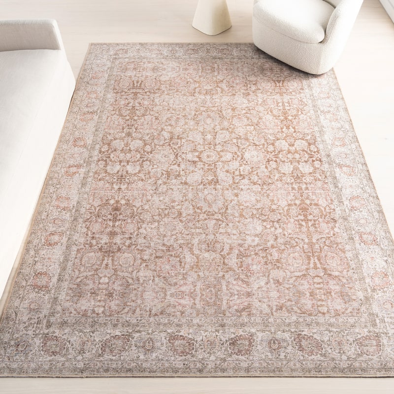Nuloom Hillstone Collection Traditional Vintage Medallion Area Rug - 6' 7" x 9' - Glenette Rust - Rectangle