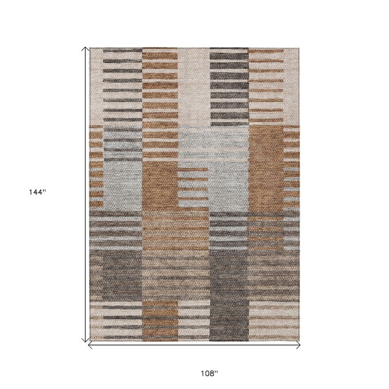 HomeRoots Striped Transitional Rectangle Outdoor Rug