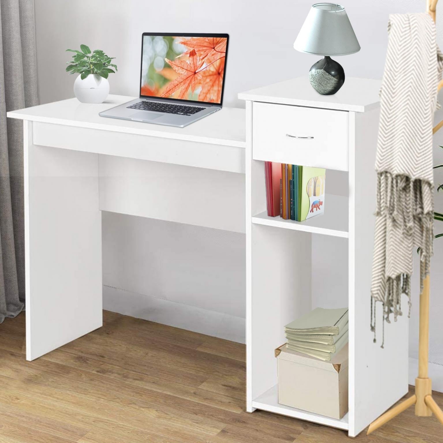 Computer Desk With Drawer Shelf Office Home Modern Small Desk - Bed Bath &  Beyond - 32561354