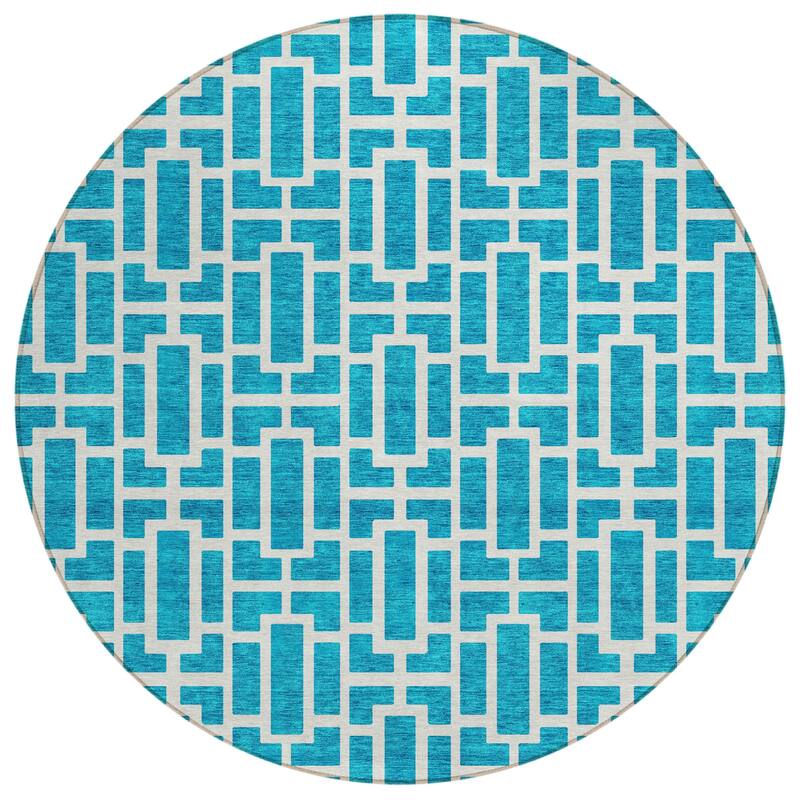 HomeRoots Geometric Transitional Rectangle Outdoor Rug