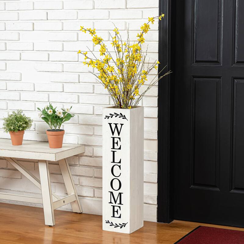 Glitzhome 30"H Rustic Welcome & Home or Welcome & Porch Double Sided Wooden Planter Sign Front Door Decor(2025 Quality-upgraded)