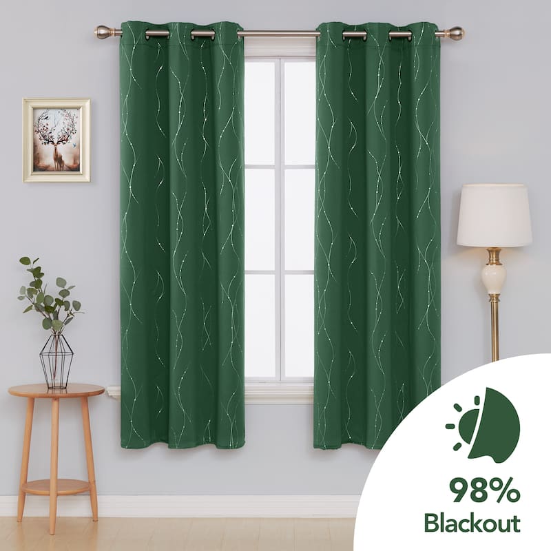 Deconovo Wave Line with Dots 42 Width Curtains Pair(2 Panel)