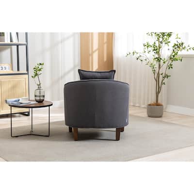 Arms Chair Barrel Chair Accent Chair with Ottoman Sofa Chair Gray