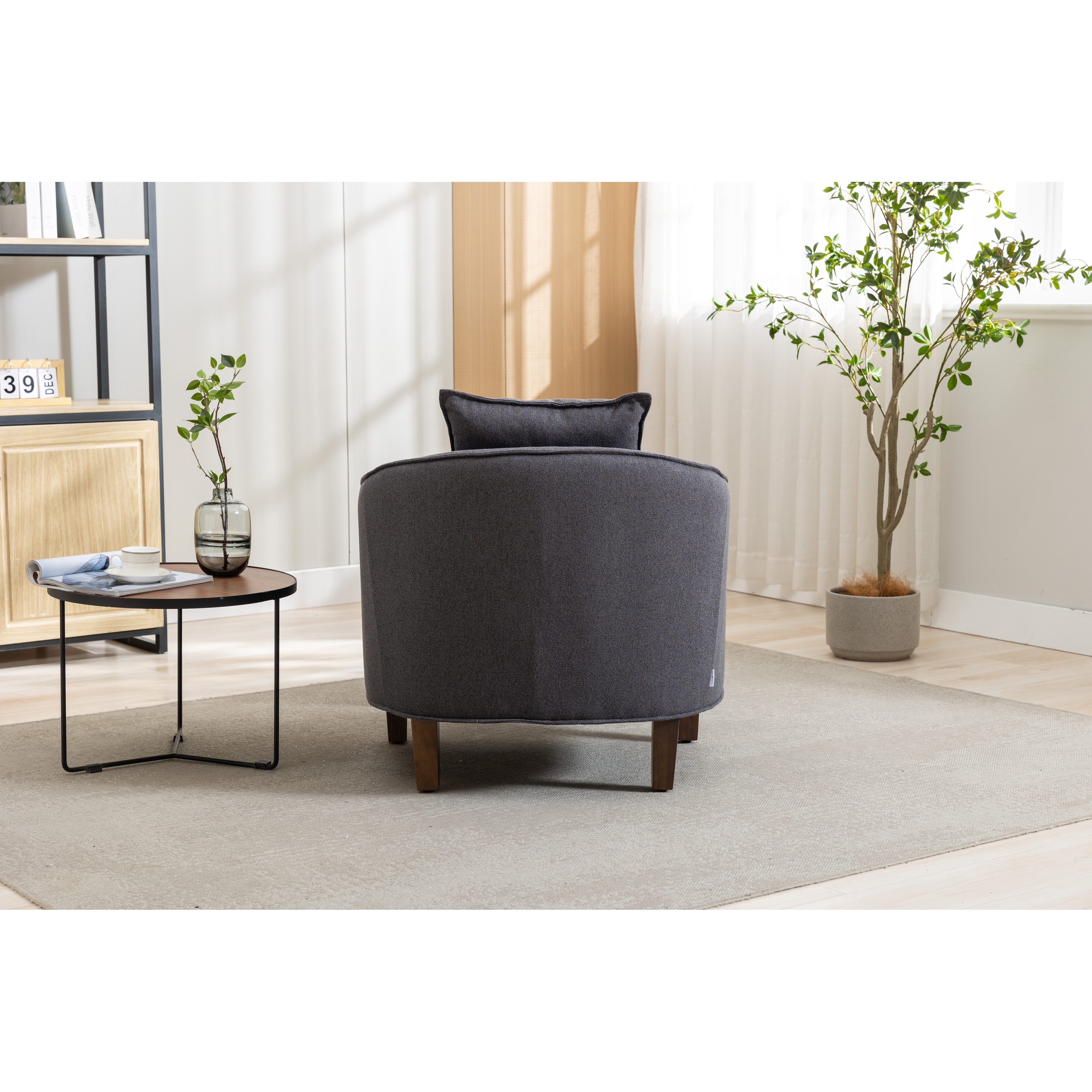 Dark gray sale chair with ottoman