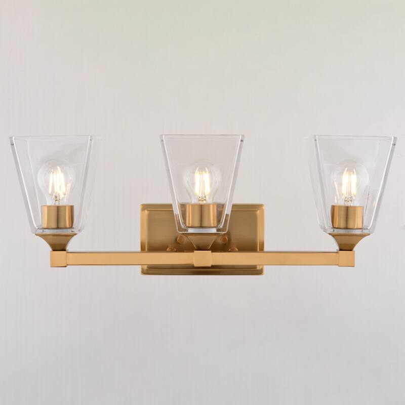 Wallingford 3-Light 22.5 inch Wide Bathroom Vanity Lighting Fixture, Clear Glass Shade, Dimmable, LED Compatible, Reversible