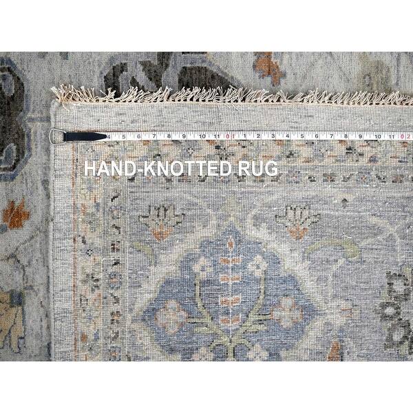 Shahbanu Rugs Spanish Gray Hand Knotted Vegetable Dyes Oushak with ...