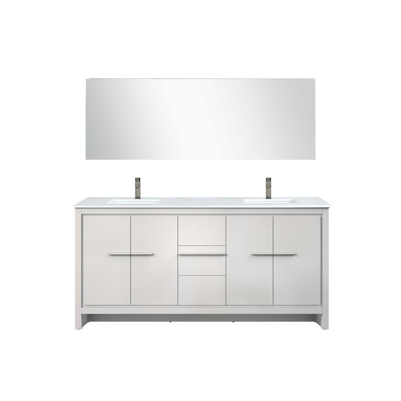Lafarre Bath Vanity with Cultured Marble Top, Sink, Mirror and Gun Metal Faucet