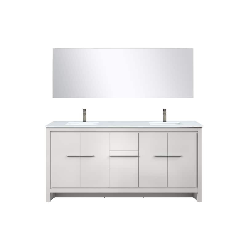 Lafarre Bath Vanity with Quartz Top, Sink, Mirror and Chrome Faucet