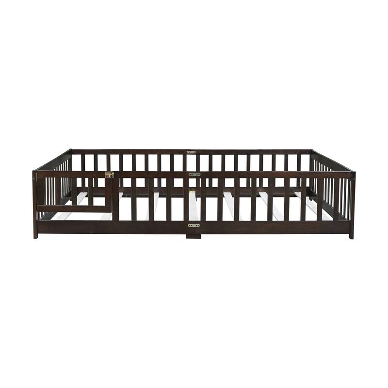 Floor Bed with Fence,Door and Safety Guardrails,Ensuring a Secure and Comfortable Space