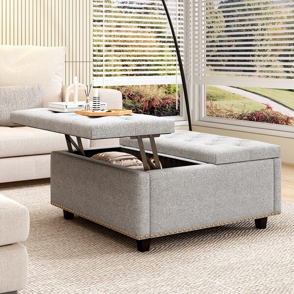 Large padded ottoman discount