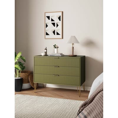 Manhattan Comfort Dumbo Modern 3 Drawer Bedroom Dresser