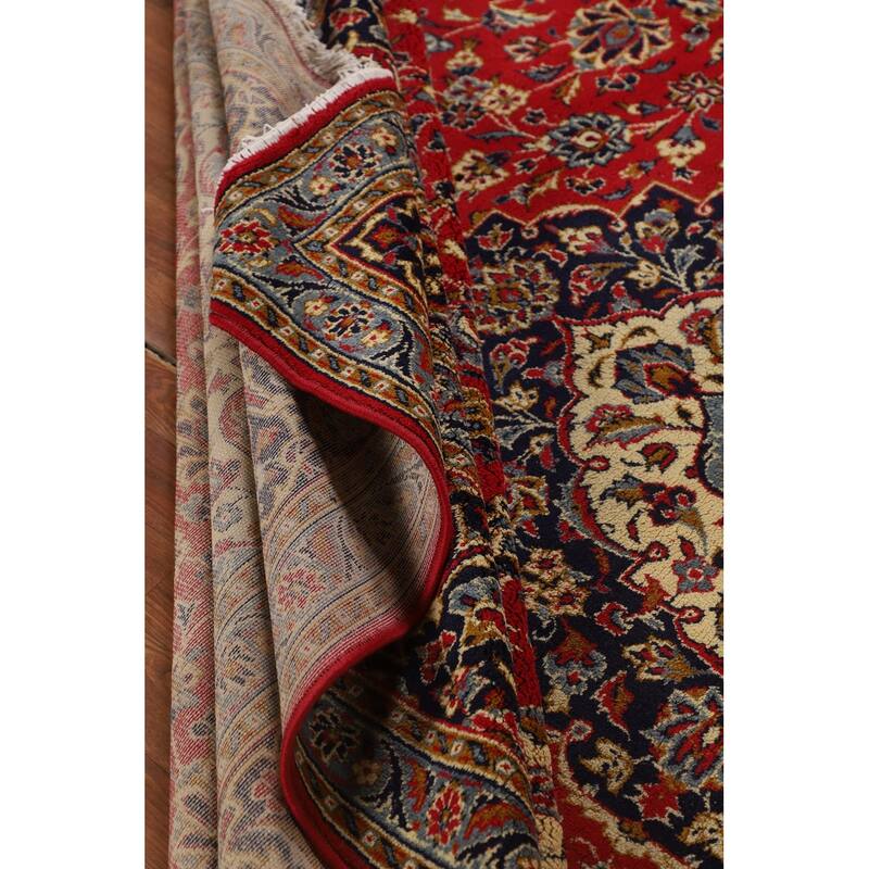 Traditional Red Kashan Turkish Area Rug Machine Made Carpet - 9'8" x 12'3"