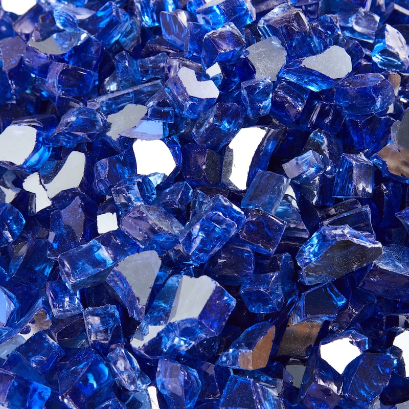 Blazeen Indoor Outdoor Firepit Fireplace Glass - Cobalt Blue Reflective