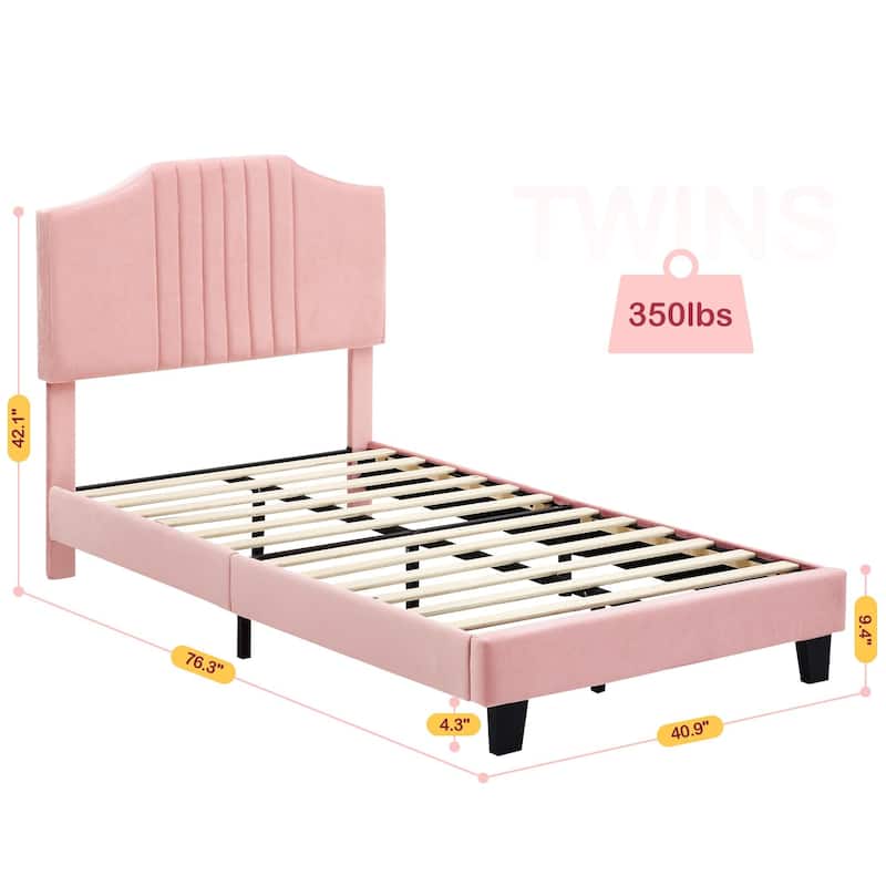 Bed Frame Upholstered Platform with Headboard