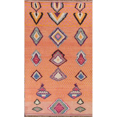 Tribal Moroccan Oriental Area Rug Wool Hand-knotted Geometric Carpet - 6'0" x 10'2"