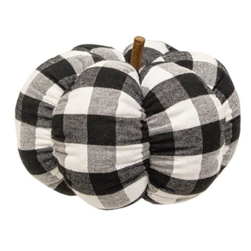 Black & White Buffalo Check Stuffed Pumpkin 8