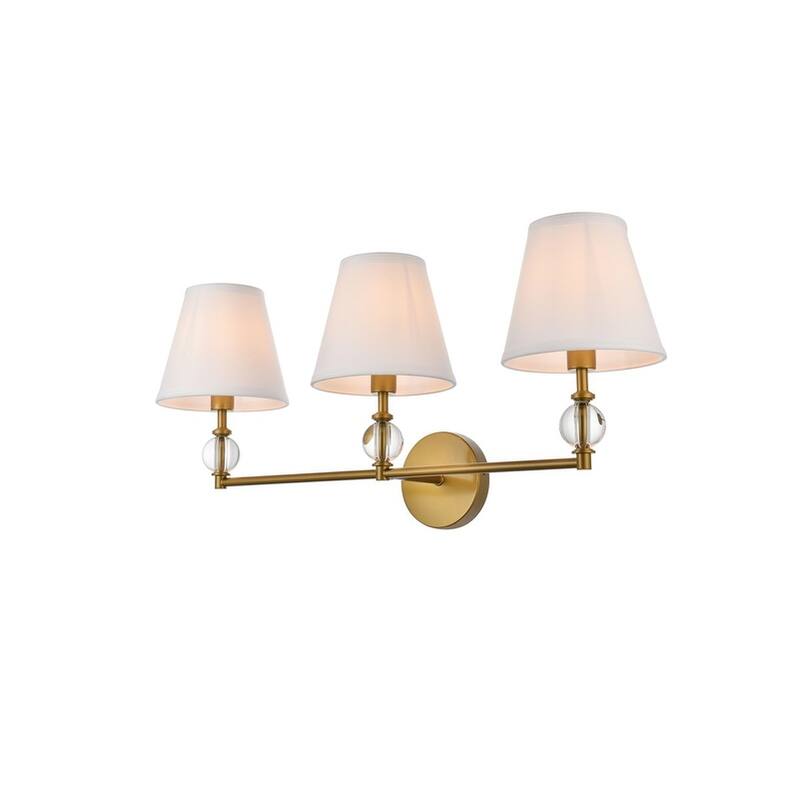 Bella 3 Light Bath Sconce with White Fabric Shade