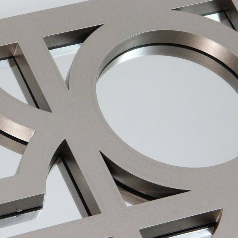 29.5" Gray Framed Geometric Design Rectangular Wall Mirror