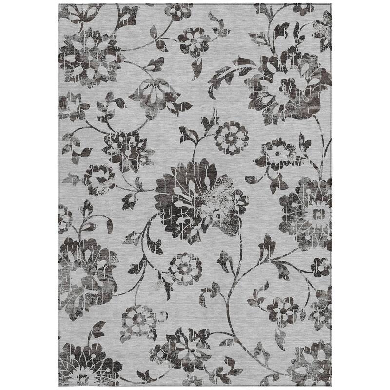HomeRoots Floral Transitional Rectangle Outdoor Rug