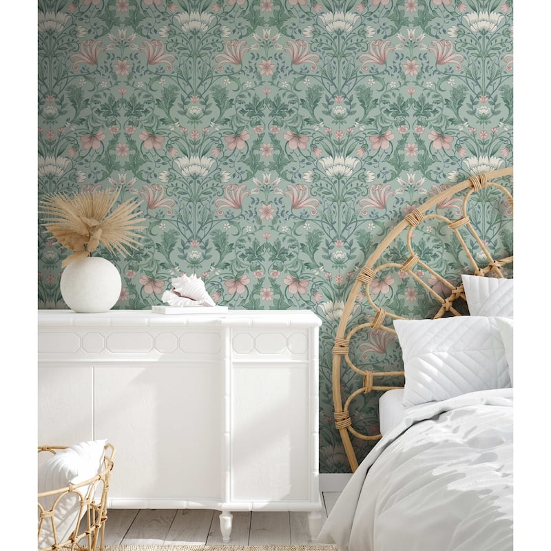 Vintage Floral Non-Pasted Wallpaper – 396 in x 20.8 in
