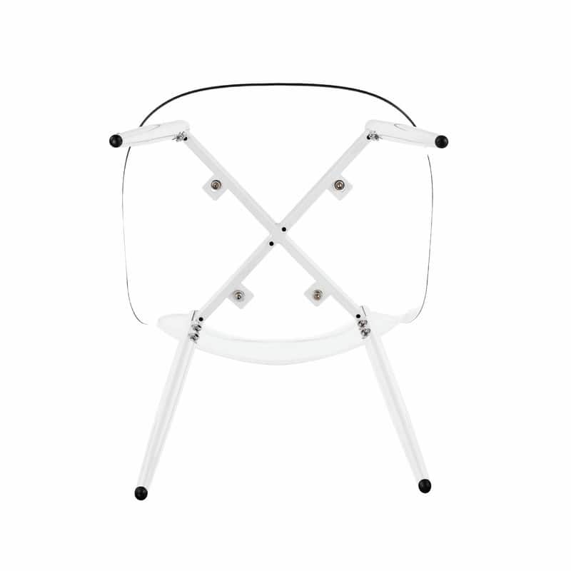 Modern Transparent Dining Chair with Clear Shell and Metal Legs, Easy-Clean Accent Chair for Home or Office