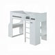 preview thumbnail 6 of 5, White Twin Loft Bed with Desk and Wardrobe