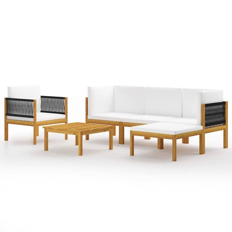 vidaXL Patio Lounge Set Outdoor Sectional Sofa with Cushions Solid Acacia Wood
