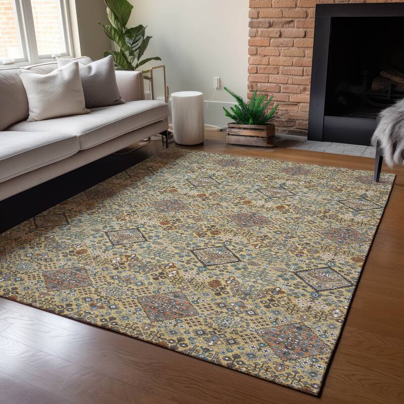 Machine Washable Indoor/ Outdoor Global Bidunga Chantille Rug