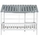 preview thumbnail 9 of 10, Twin Size Wood House Bed with Roof, Modern Kids Platform Bed Frame with Guardrail and Storage Shelves