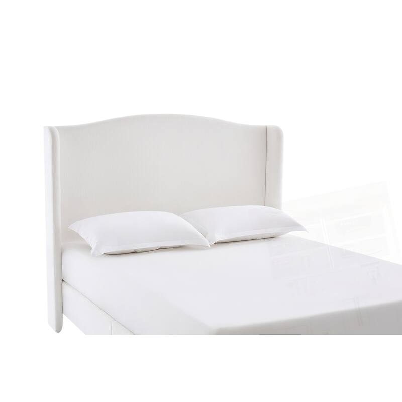 Upholstered Wingback Headboard Bed Platform Bed No Box Spring Needed
