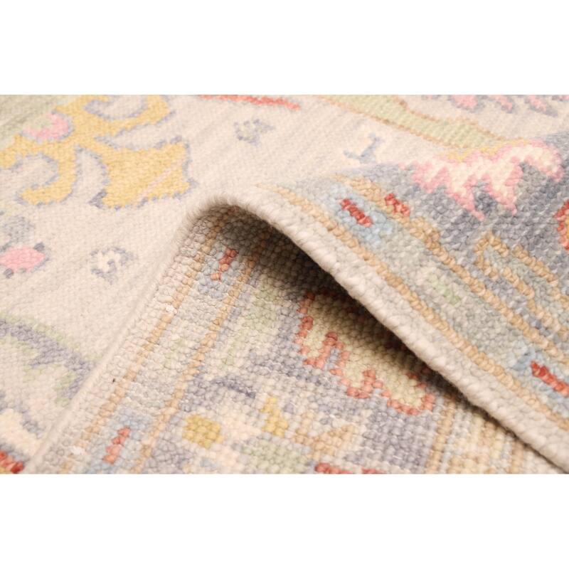 ECARPETGALLERY Hand-knotted Modern Oushak Light Grey Wool Rug - 3'6 x 5'6