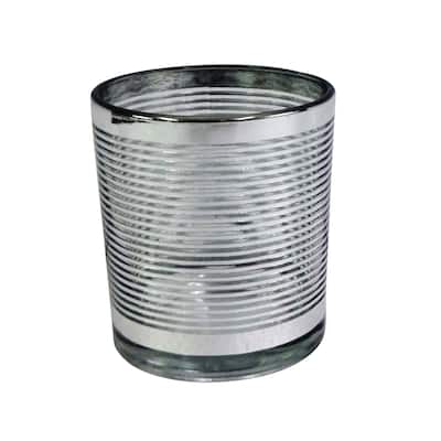 Sm. Glass Nickel Ring Vase/Canister/Candleholder- A - A