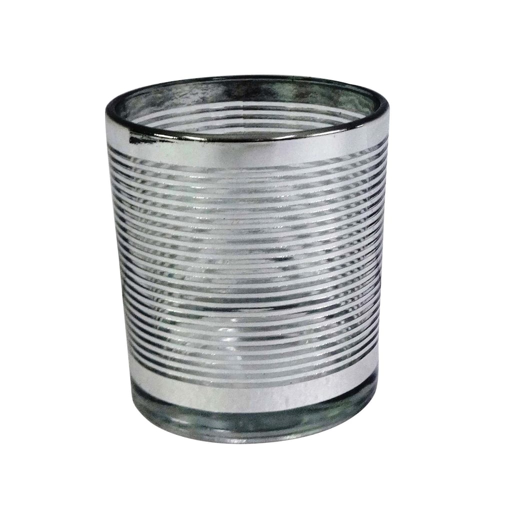 Sm. Glass Nickel Ring Vase/Canister/Candleholder- A - A