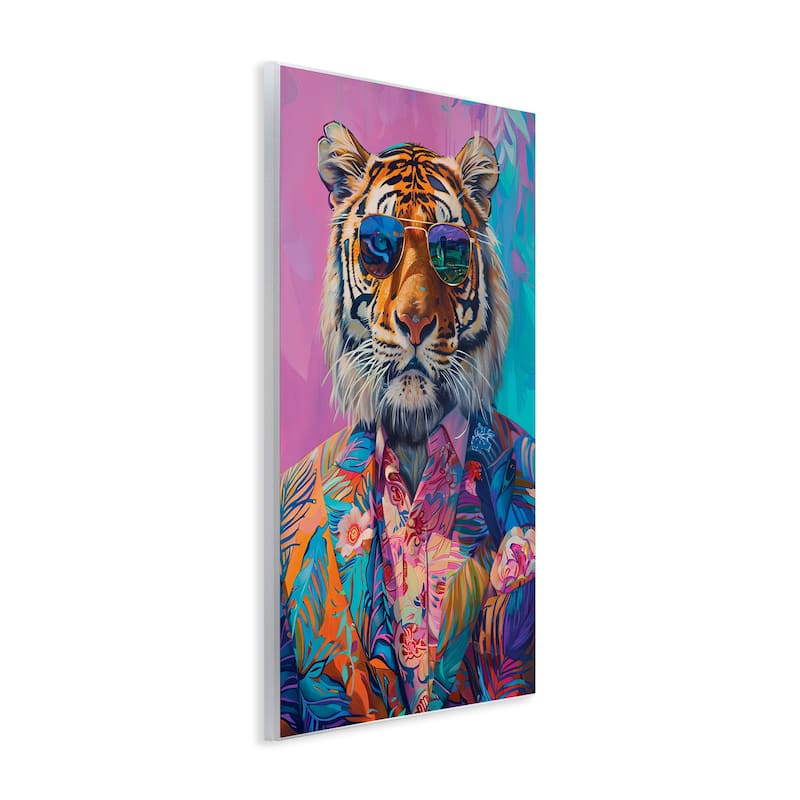 Stupell Bright Tropical Fashion Tiger Wall Plaque Art Design By LSR Design Studio