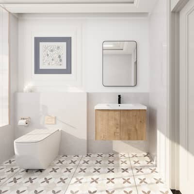 BNK 24" / 30" /36" Single Sink Bathroom Vanity with Soft Close Door, Modern Floating Vanity