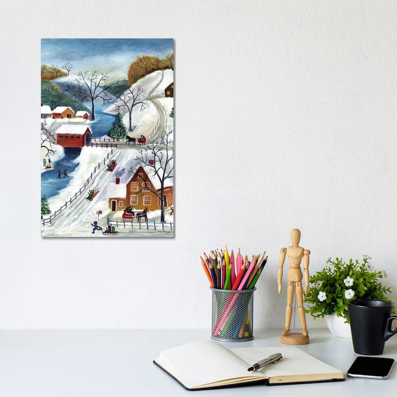 iCanvas "Winter Wonderland Home for the Holidays" by Cheryl Bartley Canvas Print - 12x8x0.75