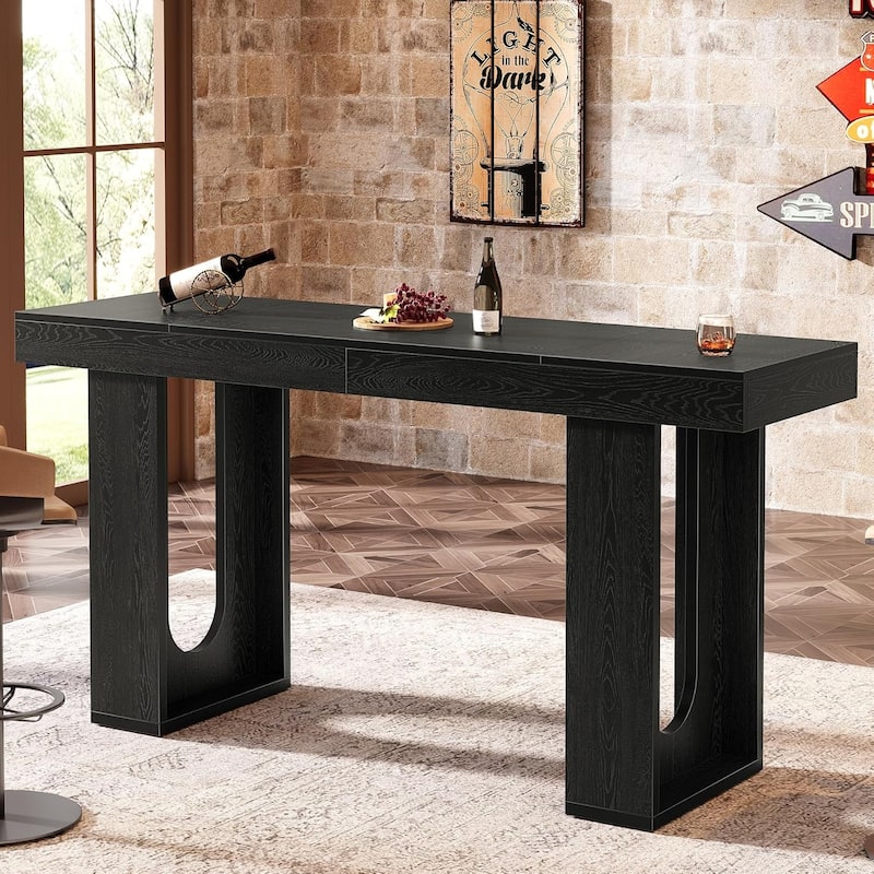 Black Bar Table for Home Pub, Bistro