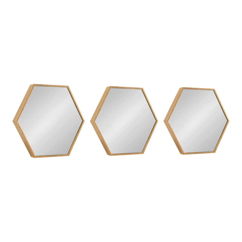 Kate and Laurel Rhodes Framed Hexagon Wall Mirror Set