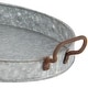 preview thumbnail 19 of 19, Gray Metal Galvanized Oval Living Room Decor Tray with Rust Handles (Set of 3)