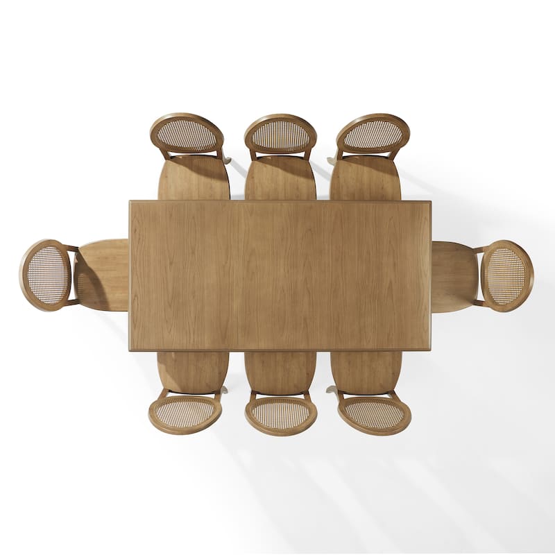 Crosley Katia 9-Piece Dining Table Set For 8 With Cane-Back Chairs