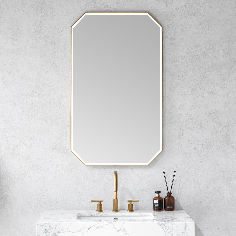 Sabadell Octagon Stainless Steel Framed Wall Mirror