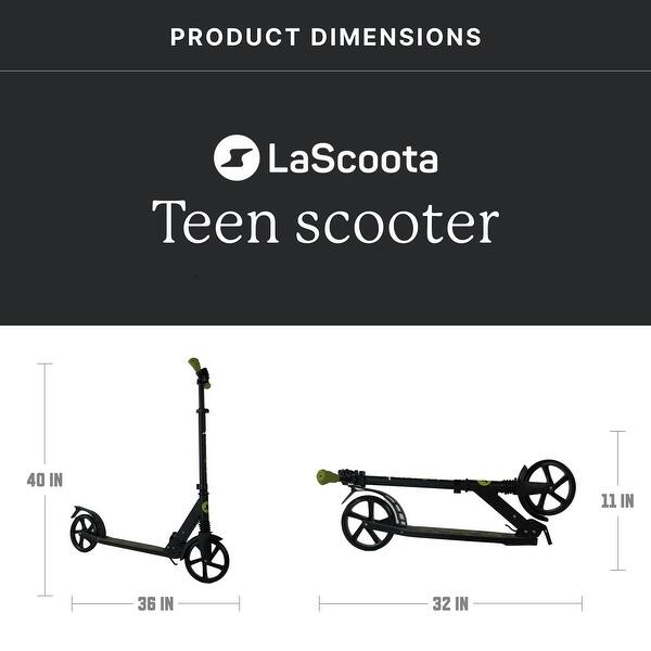 Lascoota Kick Scooter for Adults & Teens. Lightweight Foldable Adult Scooter (Teen, Red)