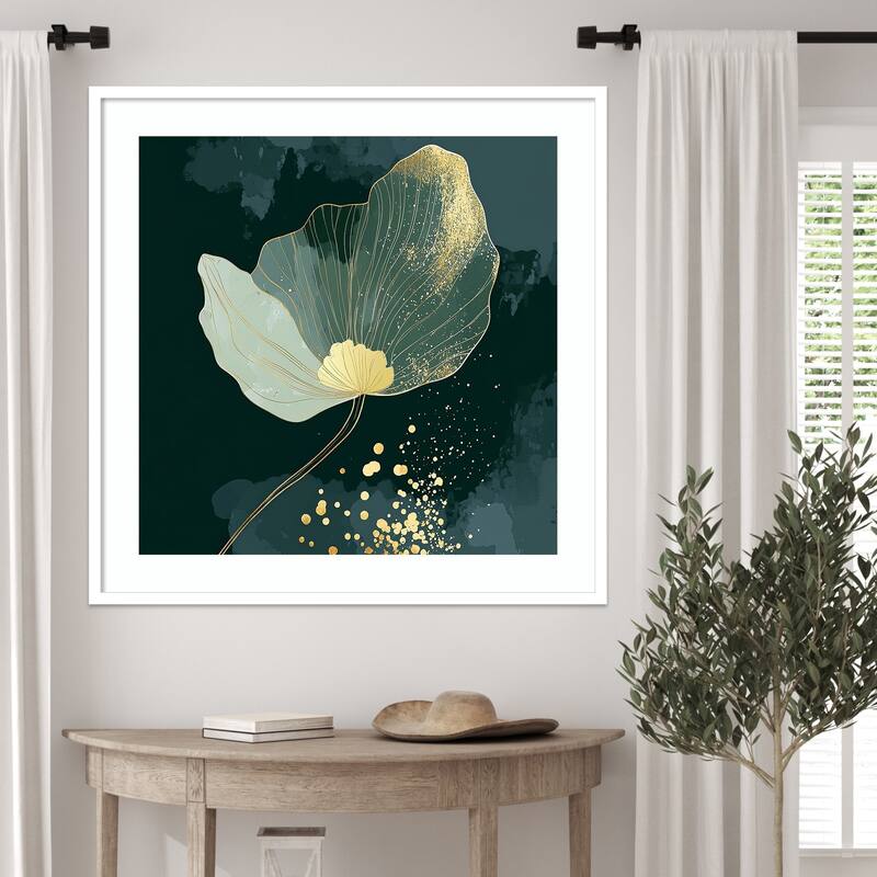 Petals of Jewel and Gold by Tradelink inhouse artist Wood Framed Wall Art Print
