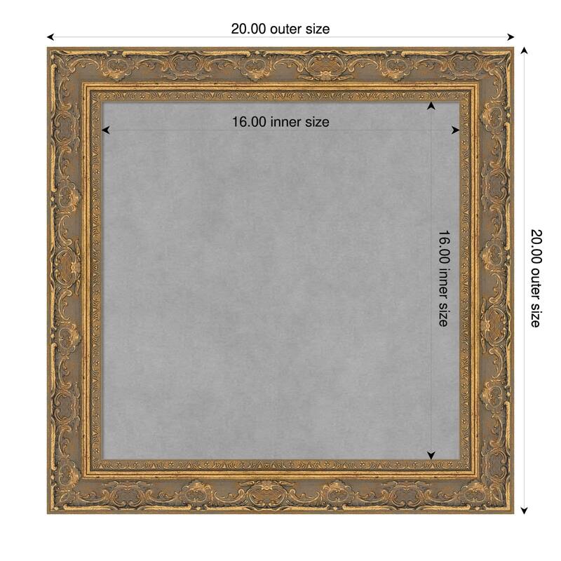 Amanti Art Filigree Gloss Black Framed - 20 x 20 in - Filigree Gold